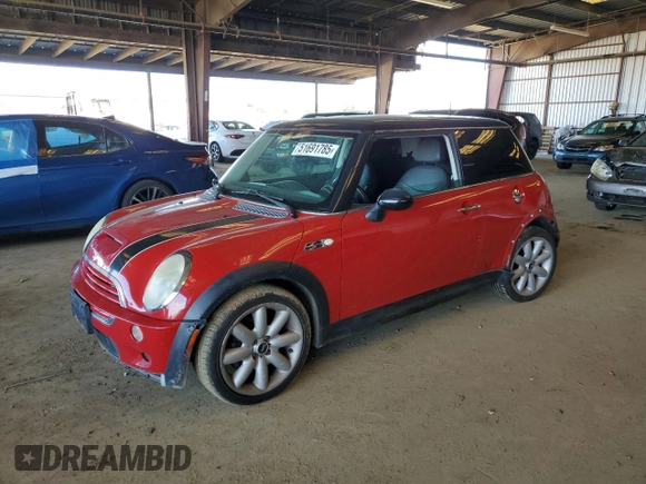 2003 MINI Hardtop S with VIN WMWRE33423TD59829, listed as a Copart auction lot 51691785 with 124,612 mi miles and Salvage Title. Bid and sale history available at DreamBid. Image 1.