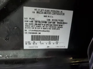 2005 Mazda 6 Sport S with VIN 1YVHP80D955M66983, listed as a Copart auction lot 46175065 with 182,039 mi miles and Salvage Title. Bid and sale history available at DreamBid. Image 12.