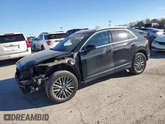 2022 Audi Q3 Premium with VIN WA1AUCF33N1019293, listed as a Copart auction lot 82408964 with 23,620 mi miles and Salvage Title. Bid and sale history available at carsss.com. Image 1.