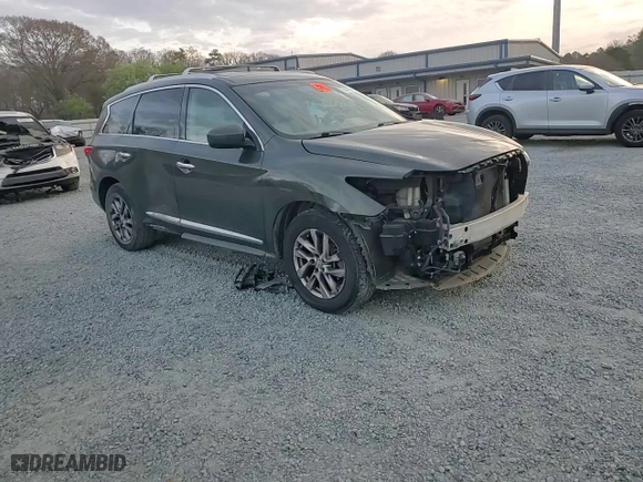 2013 Infiniti JX35 with VIN 5N1AL0MM7DC307514, listed as a Copart auction lot 50041905 with 158,776 mi miles and Salvage Title. Bid and sale history available at carsss.com. Image 12.