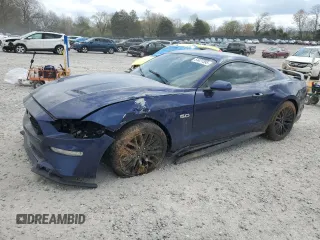 2019 Ford Mustang GT with VIN 1FA6P8CF2K5201110, listed as a Copart auction lot 51471395 with 49,981 mi miles and Salvage Title. Bid and sale history available at carsss.com. Image 1.