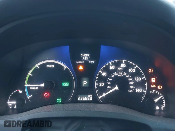 2010 Lexus RX 450h with VIN JTJBC1BA2A2012827, listed as a IAAI auction lot 41101091 with 236,669 mi miles and . Bid and sale history available at DreamBid. Image 7.