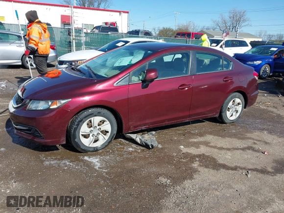 2013 Honda Civic LX z VIN 19XFB2F56DE014582, wystawiony jako IAAI lot #41981527 z przebiegiem Nie podano mil oraz . Historia ofert i sprzedaży dostępna na DreamBid. Obrazek 2.