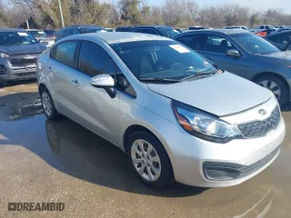 2013 Kia Rio LX with VIN KNADM4A30D6153516, listed as a IAAI auction lot 41646357 with NaN miles. Bid and sale history available at carsss.com. Image 1.