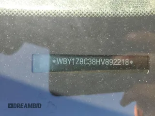 2017 BMW i3 with VIN WBY1Z8C38HV892218, listed as a Copart auction lot 59941365 with 38,313 mi miles and Salvage title. Bid and sale history available at DreamBid. Image 12.