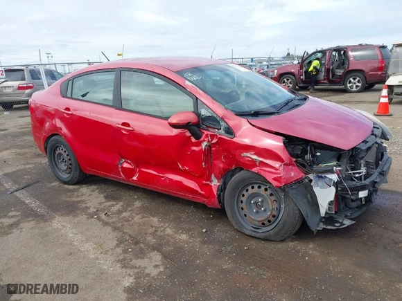 2012 Kia Rio LX with VIN KNADM4A31C6074791, listed as a IAAI auction lot 41707345 with 148,220 mi miles. Bid and sale history available at carsss.com. Image 1.