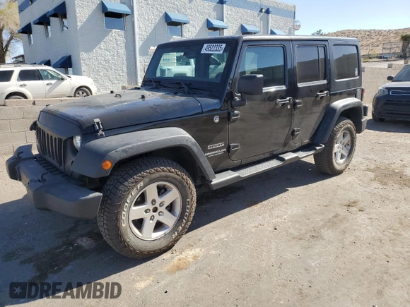 2014 Jeep Wrangler Unlimited Sport with VIN 1C4BJWDG8EL207287, listed as a Copart auction lot 49522335 with 67,472 mi miles and Salvage Title. Bid and sale history available at carsss.com. Image 1.