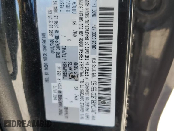 2013 Mazda 5 Sport z VIN JM1CW2BL3D0155159, wystawiony jako Copart lot #57867465 z przebiegiem 145 555 mil mil oraz Szkoda całkowita • Salvage title. Historia ofert i sprzedaży dostępna na DreamBid. Obrazek 14.