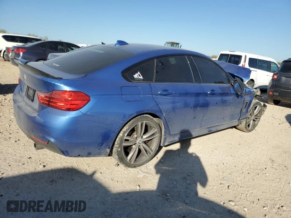 2015 BMW 4 Series 435i xDrive with VIN WBA4B3C56FGV48845, listed as a Copart auction lot 86089704 with 54,626 mi miles and Salvage Title. Bid and sale history available at DreamBid. Image 3.