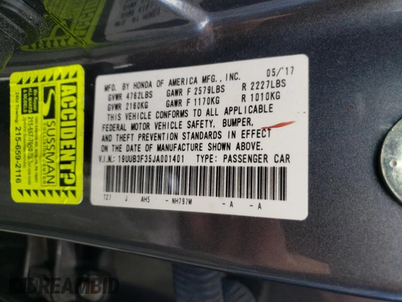 2018 Acura TLX z VIN 19UUB3F35JA001401, wystawiony jako Copart lot #42191465 z przebiegiem 66 730 mil mil oraz Szkoda całkowita • Salvage title. Historia ofert i sprzedaży dostępna na DreamBid. Obrazek 12.