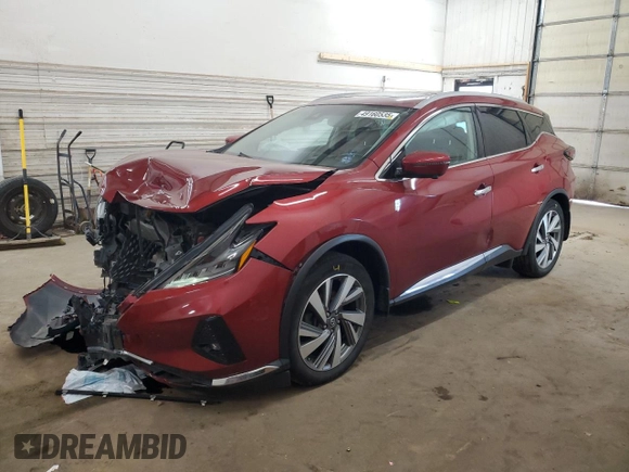 2019 Nissan Murano SL with VIN 5N1AZ2MS7KN114631, listed as a Copart auction lot 49160535 with 96,360 mi miles and Salvage Title. Bid and sale history available at DreamBid. Image 1.