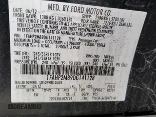 2013 Ford Police Interceptor с VIN 1FAHP2M89DG141128, выставлен на аукционе Copart как лот 88212425 с пробегом 191 577 миль миль и Чистый • Clean title. История ставок и продаж доступна на DreamBid. Изображение 12.