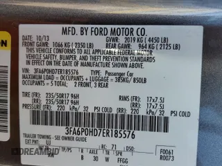 2014 Ford Fusion SE with VIN 3FA6P0HD7ER185576, listed as a Copart auction lot 51130335 with 94,335 mi miles and Clean Title. Bid and sale history available at carsss.com. Image 12.