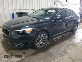 2014 Kia Cadenza Premium with VIN KNALN4D79E5139743, listed as a Copart auction lot 43847685 with 77,521 mi miles and Salvage Title. Bid and sale history available at carsss.com. Image 1.