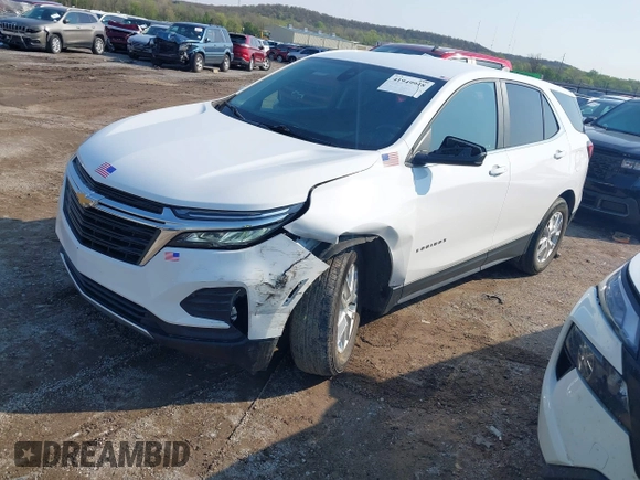 2022 Chevrolet Equinox LT with VIN 3GNAXKEV4NL237107, listed as a IAAI auction lot 41949948 with 23,113 mi miles and . Bid and sale history available at DreamBid. Image 19.