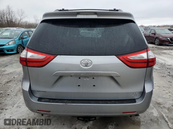 2017 Toyota Sienna LE with VIN 5TDJZ3DC5HS173988, listed as a Copart auction lot 46996375 with 67,971 mi miles and Salvage Title. Bid and sale history available at carsss.com. Image 6.