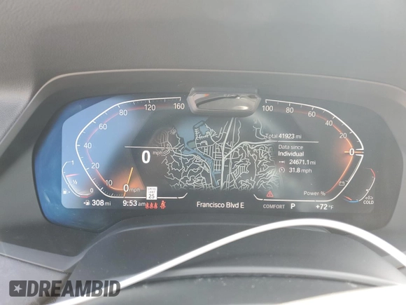 2022 BMW X5 xDrive40i with VIN 5UXCR6C03N9M00976, listed as a Copart auction lot 59869375 with 41,923 mi miles and Salvage title. Bid and sale history available at DreamBid. Image 9.