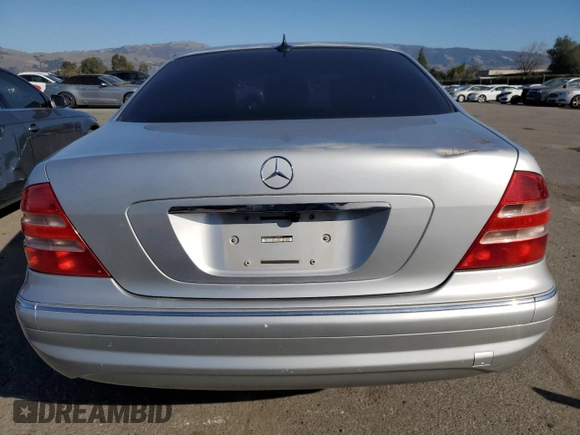 2001 Mercedes-Benz S-Class with VIN WDBNG70J41A209979, listed as a Copart auction lot 89027805 with 166,423 mi miles and Clean Title. Bid and sale history available at carsss.com. Image 6.
