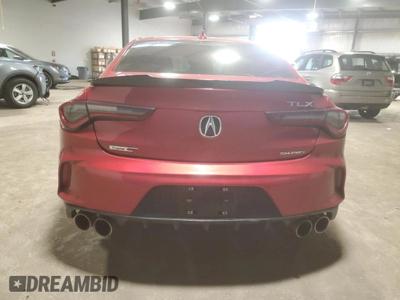 2023 Acura TLX Type S with VIN 19UUB7F06PA003888, listed as a Copart auction lot 45701425 with 4,368 mi miles and Salvage Title. Bid and sale history available at carsss.com. Image 6.