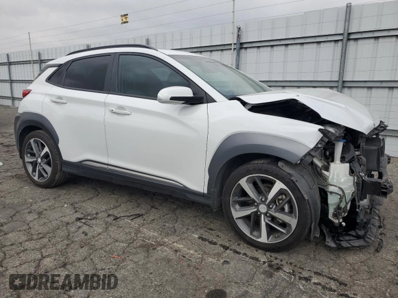 2019 Hyundai Kona Ultimate with VIN KM8K53A50KU218243, listed as a Copart auction lot 50928885 with 80,666 mi miles and Salvage Title. Bid and sale history available at DreamBid. Image 4.