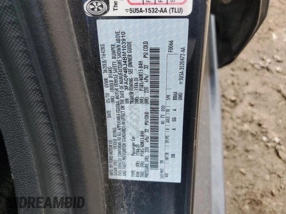 2011 Ford Fiesta SE с VIN 3FADP4BJ4BM103910, выставлен на аукционе Copart как лот 57425565 с пробегом 132 297 миль миль и Списание • Salvage title. История ставок и продаж доступна на DreamBid. Изображение 12.
