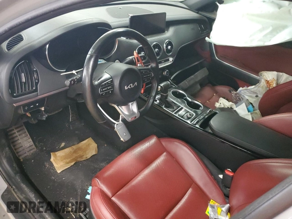 2022 Kia Stinger GT-Line with VIN KNAE35LD6N6118287, listed as a Copart auction lot 51643355 with Not Provided miles and Clean Title. Bid and sale history available at DreamBid. Image 8.