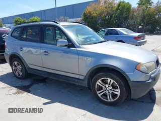 2005 BMW X3 3.0i z VIN WBXPA93425WD13513, wystawiony jako IAAI lot #42289097 z przebiegiem 149 474 mil mil oraz . Historia ofert i sprzedaży dostępna na DreamBid. Obrazek 1.