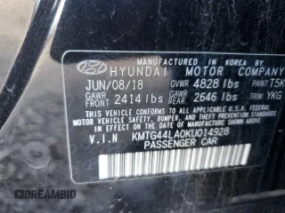 2019 Genesis G70 Advanced with VIN KMTG44LA0KU014928, listed as a Copart auction lot 79976264 with 55,063 mi miles and Salvage Title. Bid and sale history available at DreamBid. Image 12.