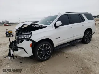 2023 Chevrolet Tahoe RST with VIN 1GNSCRKD4PR393695, listed as a Copart auction lot 45428455 with 0 mi miles and Salvage Title. Bid and sale history available at carsss.com. Image 1.