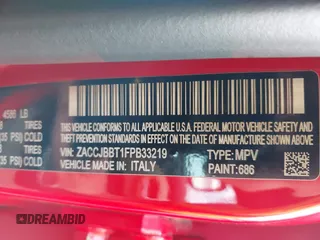 2015 Jeep Renegade Latitude z VIN ZACCJBBT1FPB33219, wystawiony jako IAAI lot #42219442 z przebiegiem 171 868 mil mil oraz . Historia ofert i sprzedaży dostępna na DreamBid. Obrazek 9.