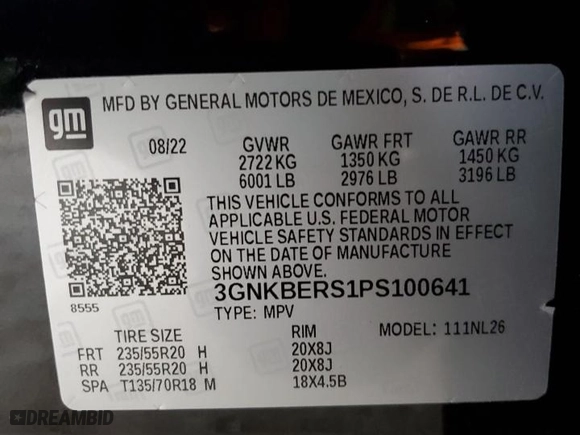 2023 Chevrolet Blazer RS with VIN 3GNKBERS1PS100641, listed as a Copart auction lot 87432734 with 32,217 mi miles and Salvage Title. Bid and sale history available at carsss.com. Image 12.