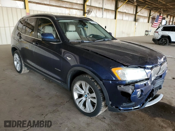 2014 BMW X3 xDrive35i with VIN 5UXWX7C5XE0E81308, listed as a Copart auction lot 52182575 with 110,137 mi miles and Salvage Title. Bid and sale history available at DreamBid. Image 4.