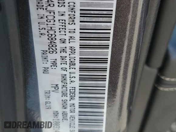 2017 Jeep Grand Cherokee Overland z VIN 1C4RJFCG1HC684826, wystawiony jako Copart lot #59971595 z przebiegiem 101 765 mil mil oraz Szkoda całkowita • Salvage title. Historia ofert i sprzedaży dostępna na DreamBid. Obrazek 14.