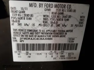 2012 Ford Edge SEL with VIN 2FMDK4JC4CBA30886, listed as a Copart auction lot 51542215 with 181,720 mi miles and Clean Title. Bid and sale history available at carsss.com. Image 13.