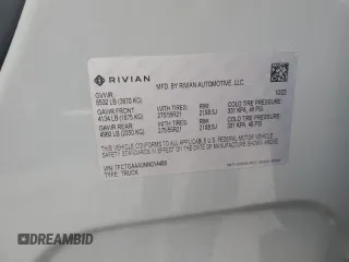 2022 Rivian R1T Adventure z VIN 7FCTGAAA0NN014488, wystawiony jako Copart lot #51024514 z przebiegiem 18 721 mil mil oraz Szkody całkowita. Historia ofert i sprzedaży dostępna na DreamBid. Obrazek 12.