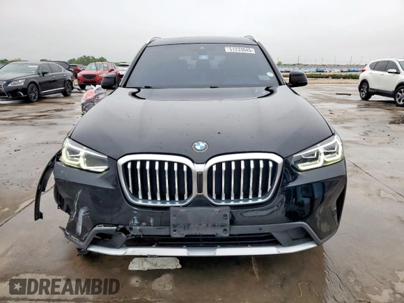 2022 BMW X3 sDrive30i with VIN 5UX43DP0XN9K72210, listed as a Copart auction lot 51233045 with 65,858 mi miles and Salvage Title. Bid and sale history available at DreamBid. Image 5.