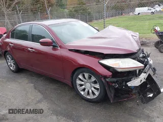 2009 Hyundai Genesis with VIN KMHGC46E49U017983, listed as a IAAI auction lot 41943695 with 106,832 mi miles. Bid and sale history available at carsss.com. Image 1.