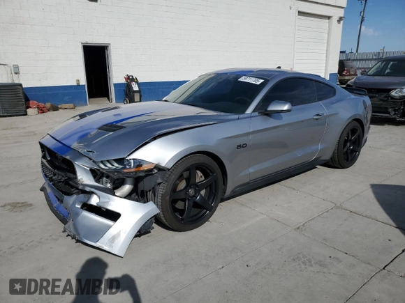 2020 Ford Mustang GT with VIN 1FA6P8CF5L5186488, listed as a Copart auction lot 59711705 with 37,602 mi miles and Salvage title. Bid and sale history available at DreamBid. Image 1.