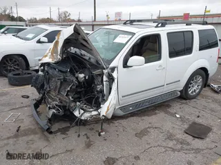 2012 Nissan Pathfinder LE with VIN 5N1AR1NN6CC614408, listed as a IAAI auction lot 41243577 with 1 mi miles. Bid and sale history available at carsss.com. Image 2.