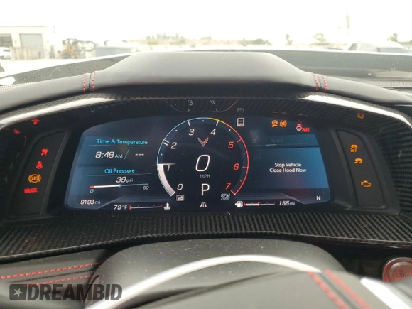 2021 Chevrolet Corvette 3LT with VIN 1G1YC2D46M5120132, listed as a Copart auction lot 80923944 with 9,193 mi miles and Salvage Title. Bid and sale history available at carsss.com. Image 9.
