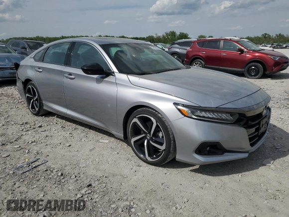 2021 Honda Accord Sport with VIN 1HGCV2F34MA004730, listed as a Copart auction lot 54352655 with 44,412 mi miles and Salvage title. Bid and sale history available at DreamBid. Image 4.