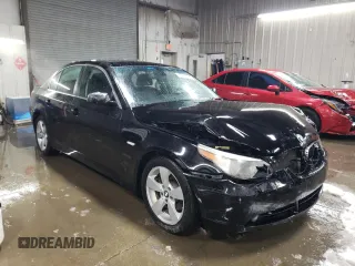 2007 BMW 5 Series 530xi with VIN WBANF73597CU25081, listed as a Copart auction lot 45672795 with 76,894 mi miles and Salvage Title. Bid and sale history available at carsss.com. Image 4.