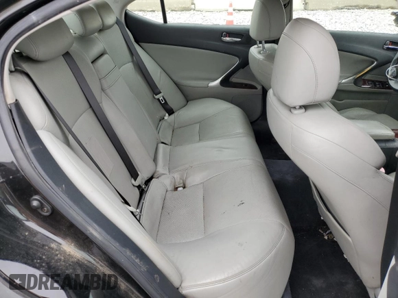 2006 Lexus IS 250 with VIN JTHCK262862007334, listed as a Copart auction lot 52905705 with 210,695 mi miles and Salvage Title. Bid and sale history available at DreamBid. Image 10.