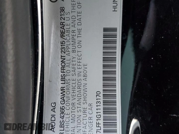 2016 Audi A3 1.8T Premium with VIN WAU67LFF1G1113170, listed as a Copart auction lot 88492135 with 56,881 mi miles and Salvage Title. Bid and sale history available at carsss.com. Image 12.