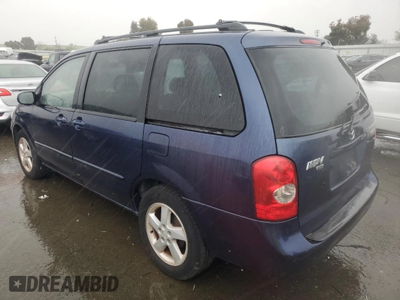 2003 Mazda MPV LX with VIN JM3LW28J730370748, listed as a Copart auction lot 45080795 with 185,696 mi miles and Clean Title. Bid and sale history available at carsss.com. Image 2.