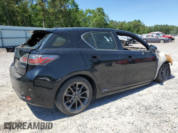 2012 Lexus CT 200h with VIN JTHKD5BH1C2081837, listed as a Copart auction lot 55655115 with Not provided miles and Salvage title. Bid and sale history available at DreamBid. Image 3.