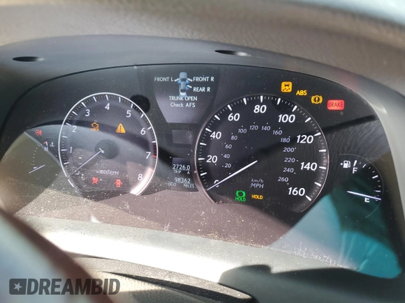 2009 Lexus LS 460 with VIN JTHBL46F995086717, listed as a Copart auction lot 50506665 with 98,362 mi miles and Salvage title. Bid and sale history available at DreamBid. Image 9.