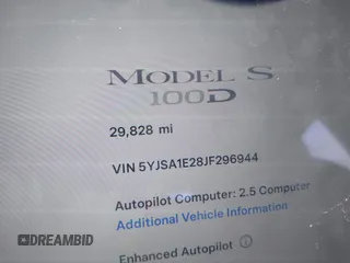 2018 Tesla Model S 75D z VIN 5YJSA1E28JF296944, wystawiony jako IAAI lot #41298541 z przebiegiem 29 828 mil mil oraz . Historia ofert i sprzedaży dostępna na DreamBid. Obrazek 7.