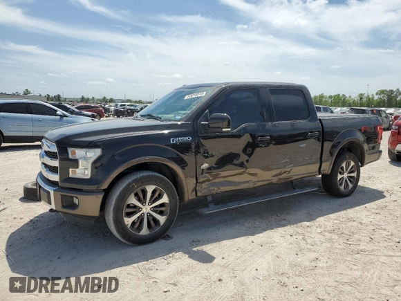 2015 Ford F-150 XLT with VIN 1FTEW1EF7FFB97309, listed as a Copart auction lot 53818015 with 121,641 mi miles and Salvage Title. Bid and sale history available at carsss.com. Image 1.