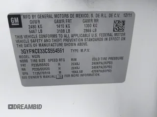 2012 Cadillac SRX Premium Collection с VIN 3GYFNCE33CS554561, выставлен на аукционе IAAI как лот 42081827 с пробегом 132 837 миль миль и . История ставок и продаж доступна на DreamBid. Изображение 9.